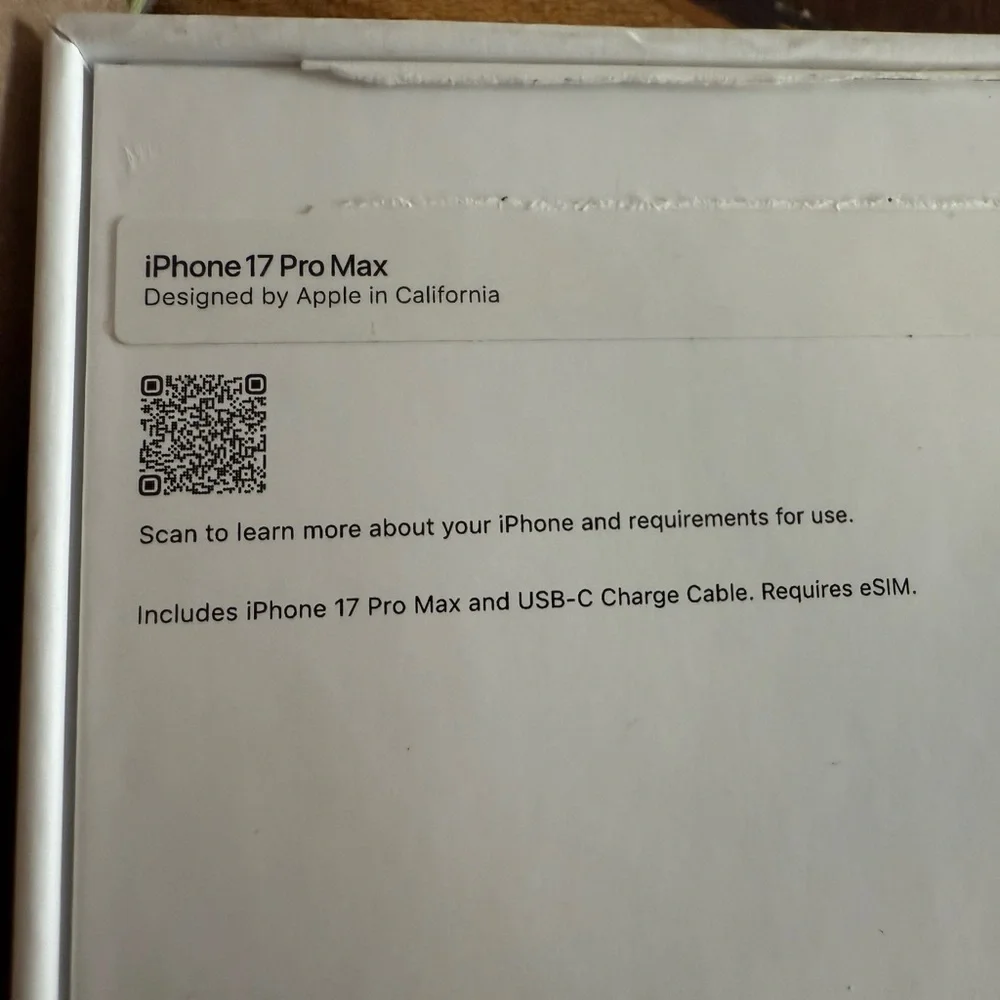 BOX ONLY Apple iPhone 17 Pro Max Deep Blue 512Gb Original Box
